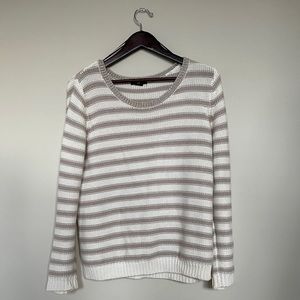 Cream and tan striped sweater